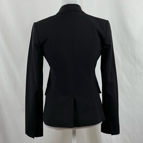 Theory Black Smooth Wool Academia Office Neutral Blazer Jacket NWOT Size 0 - Picture 6 of 14